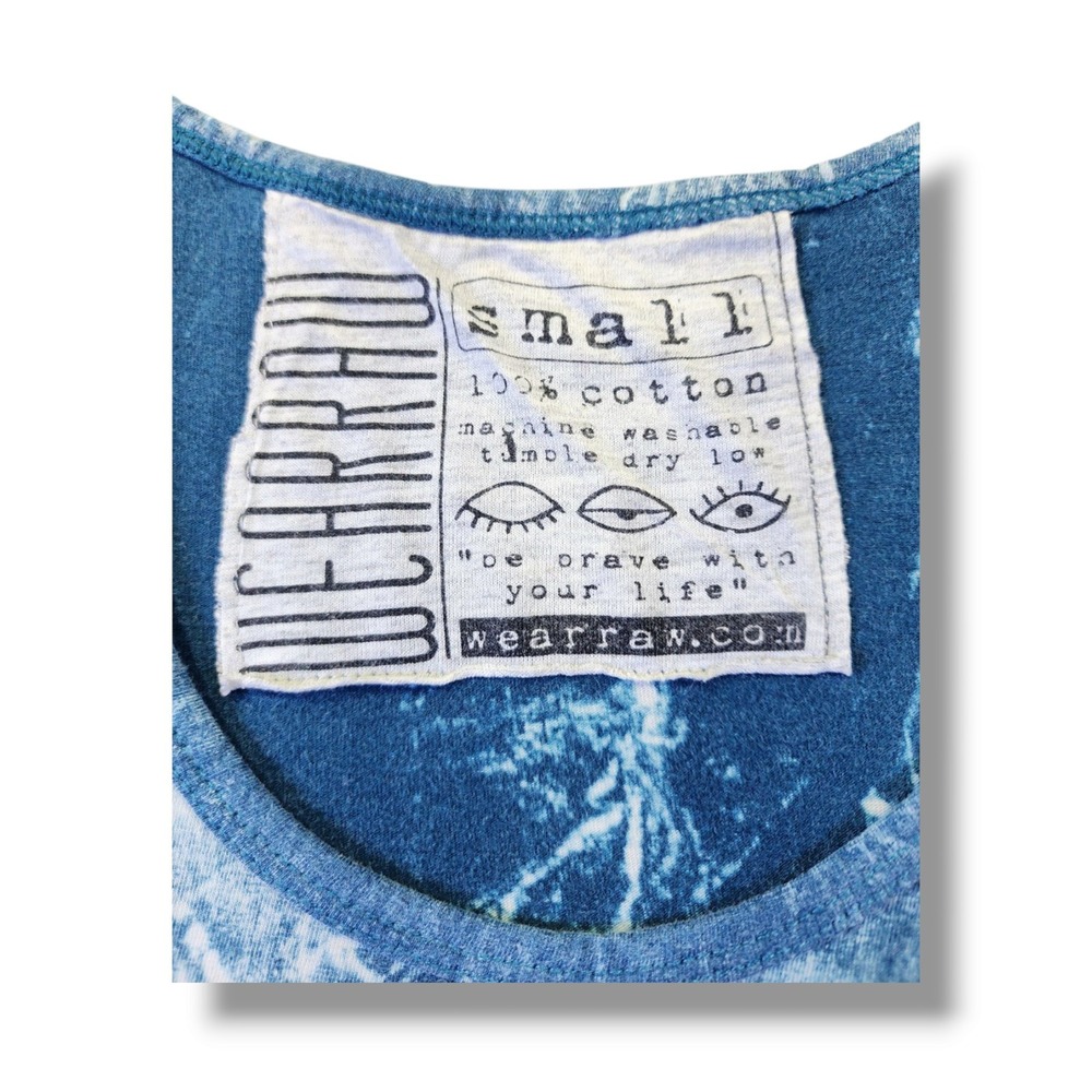 WearRaw Live By The Sun Love Like The Moon Blue Stone‎ Wash Tank Top Women's S - Picture 8 of 9